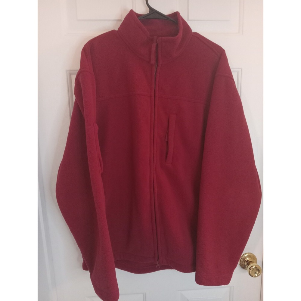 Duluth Trading Co Mens Size Medium Shoreman Fleece Windproof Full Zip Jacket Red - Picture 5 of 16